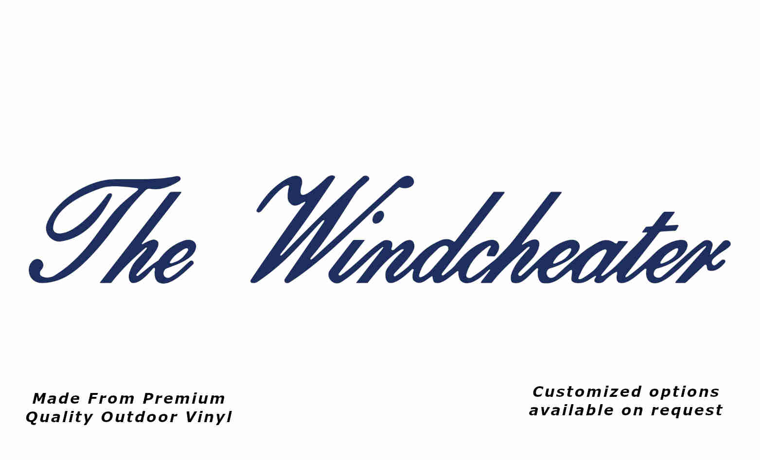 Windsor the windcheater 1993-2000 caravan replacement vinyl decal sticker in dark blue.