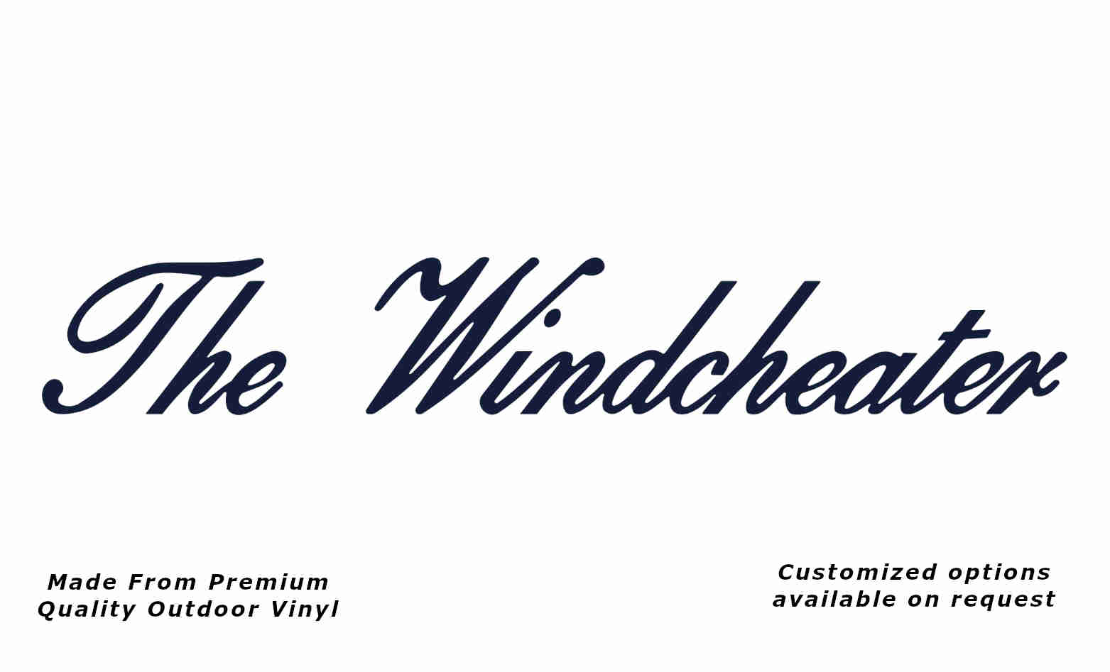 Windsor the windcheater 1993-2000 caravan replacement vinyl decal sticker in deep sea blue.