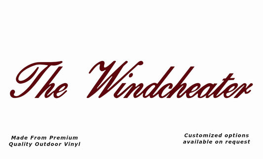 Windsor the windcheater 1993-2000 caravan replacement vinyl decal sticker in purple red.